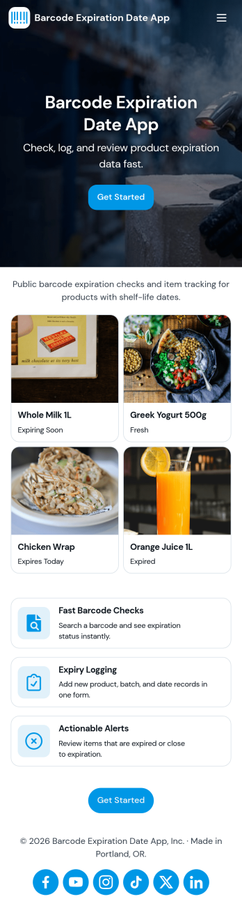Barcode Expiration Date App Template