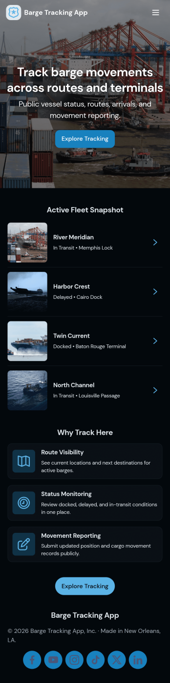 Barge Tracking App Template
