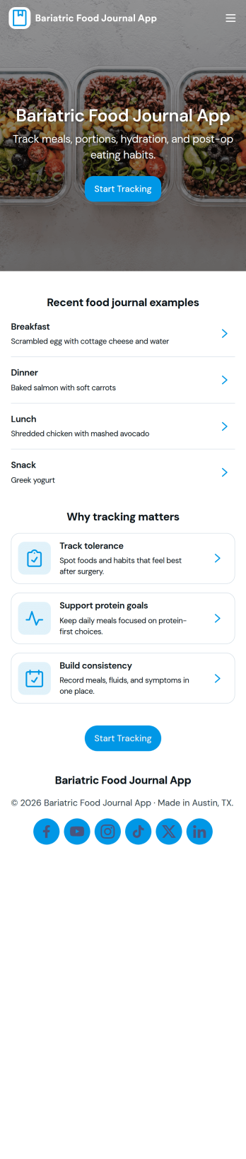 Bariatric Food Journal App Template