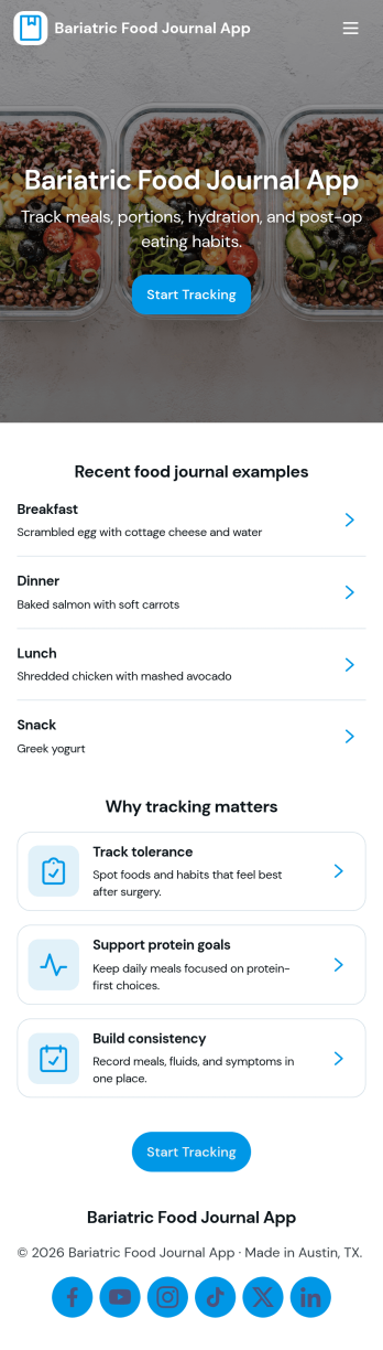 Bariatric Food Journal App Template