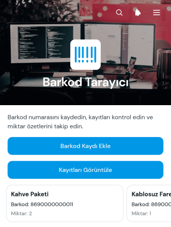 Barkod Tarayıcı Uygulama Șablonu