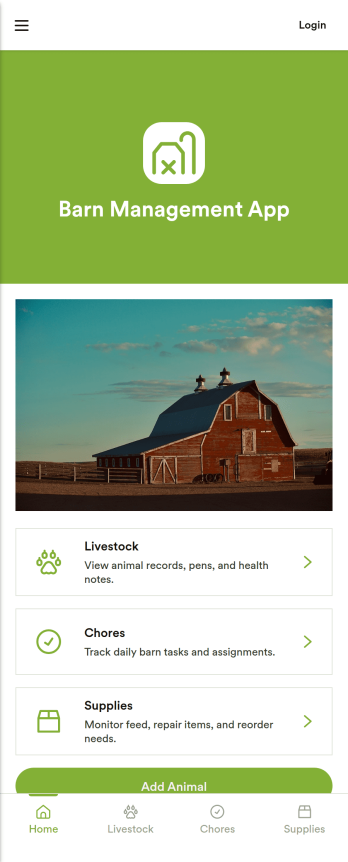 Barn Management App Template