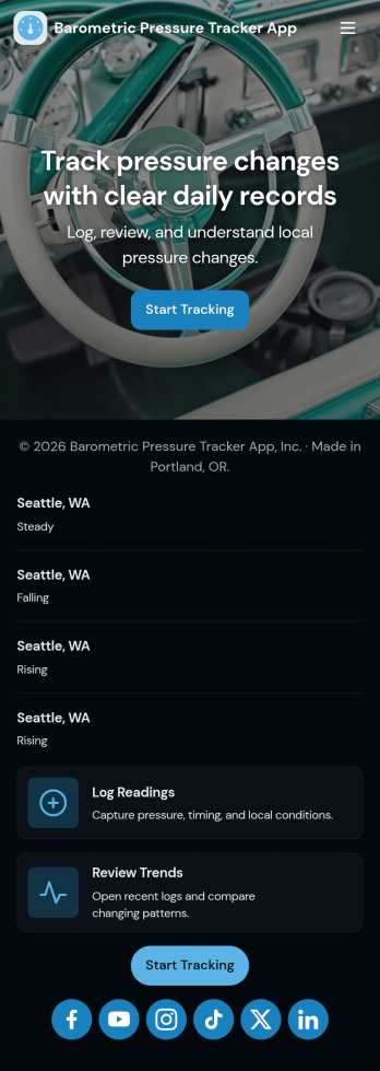 Barometric Pressure Tracker App Template