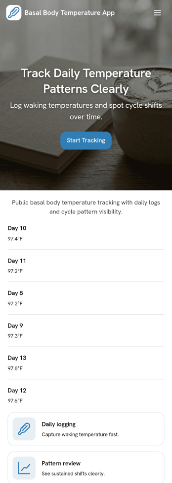 Basal Body Temperature App Template