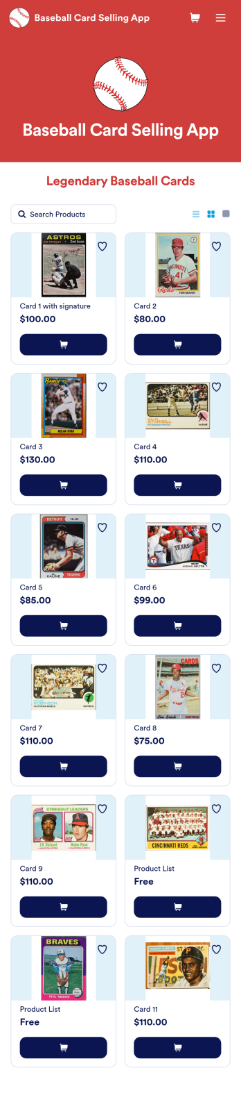 Baseball Card Selling App Template