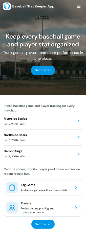 Baseball Stat Keeper App Template