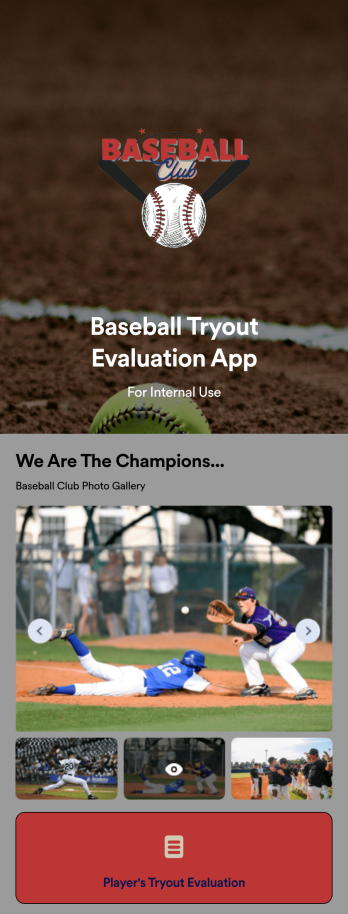 Baseball Tryout Evaluation App Template