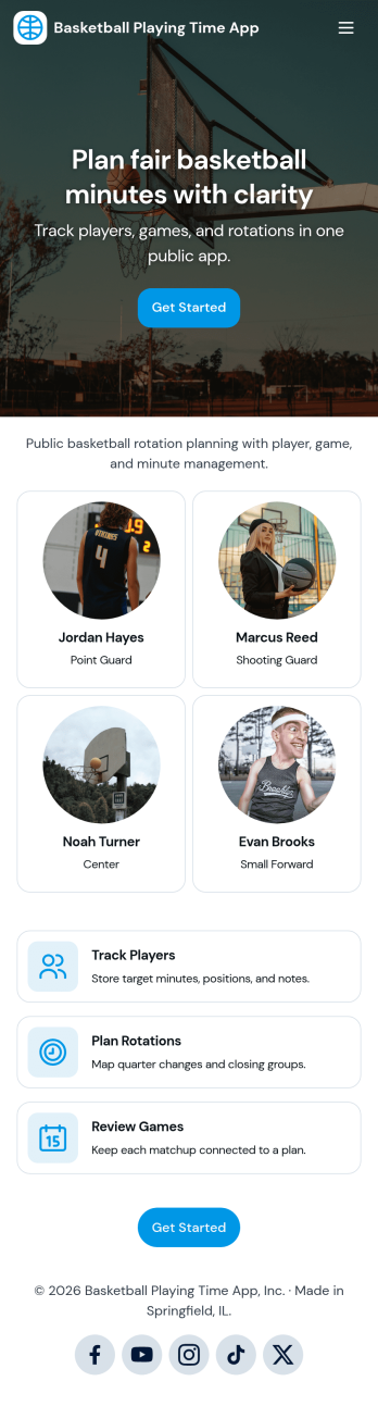 Basketball Playing Time App Template