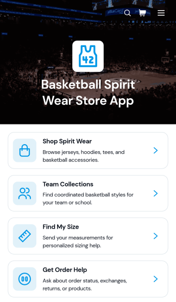 Basketball Spirit Wear Store App Template