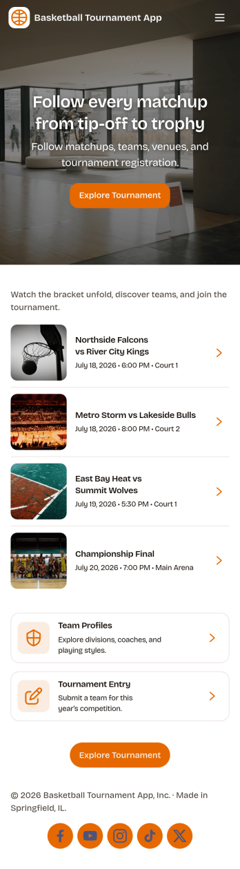 Basketball Tournament App Template