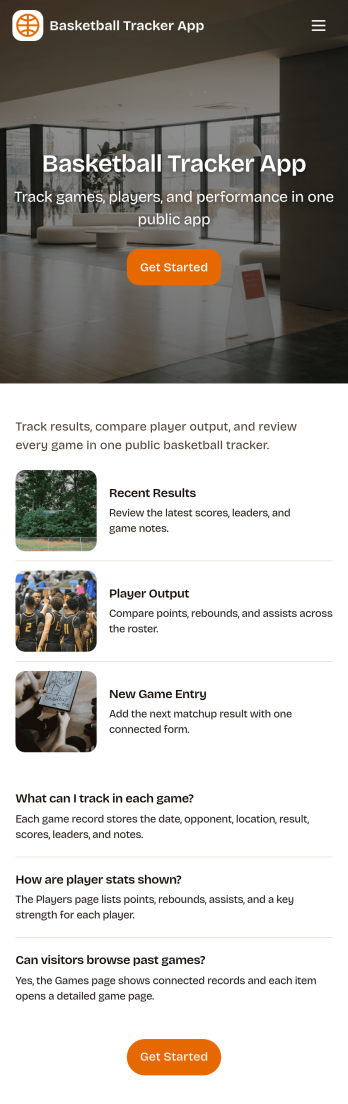 Basketball Tracker App Template
