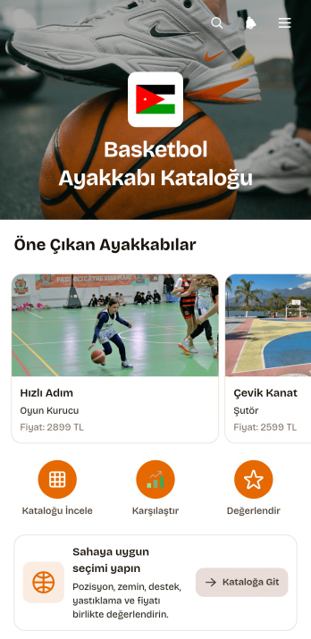 Basketbol Ayakkabısı Katalog Uygulama Șablonu