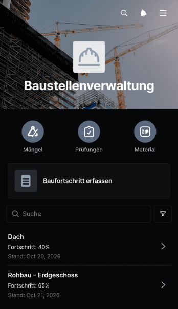 Baustellenmanagement-App