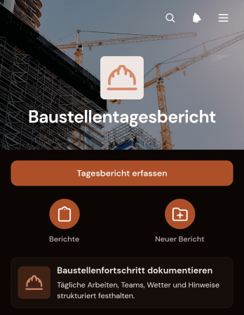 Bautagesbericht-App