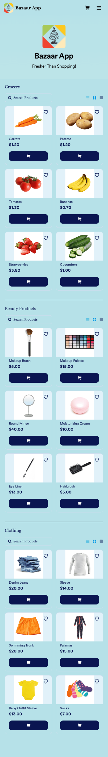 Bazaar App Template