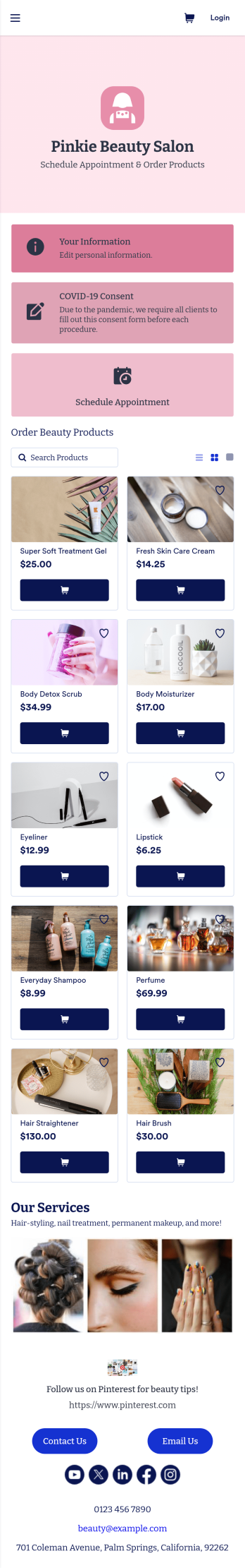 Beauty Salon Appointment App Template