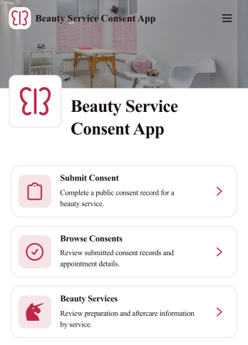 Beauty Service Consent App Template