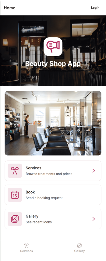Beauty Shop App Template