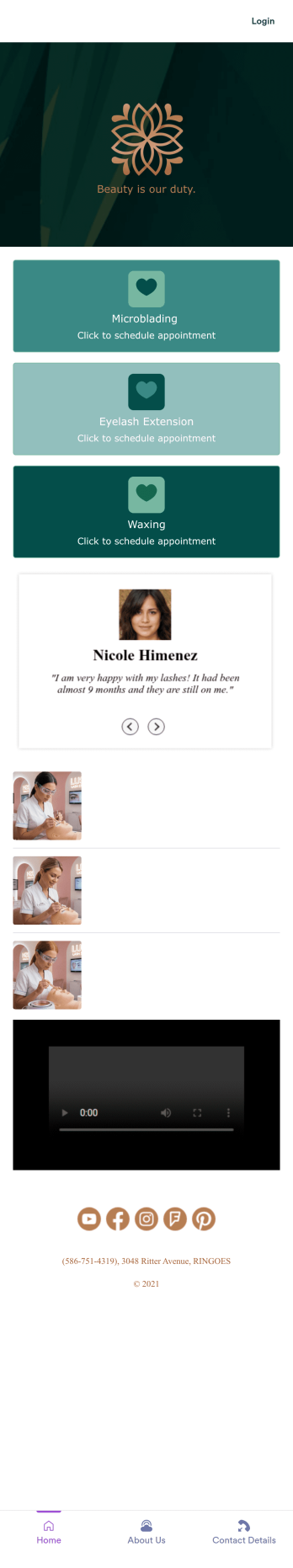 Beauty Studio App Template