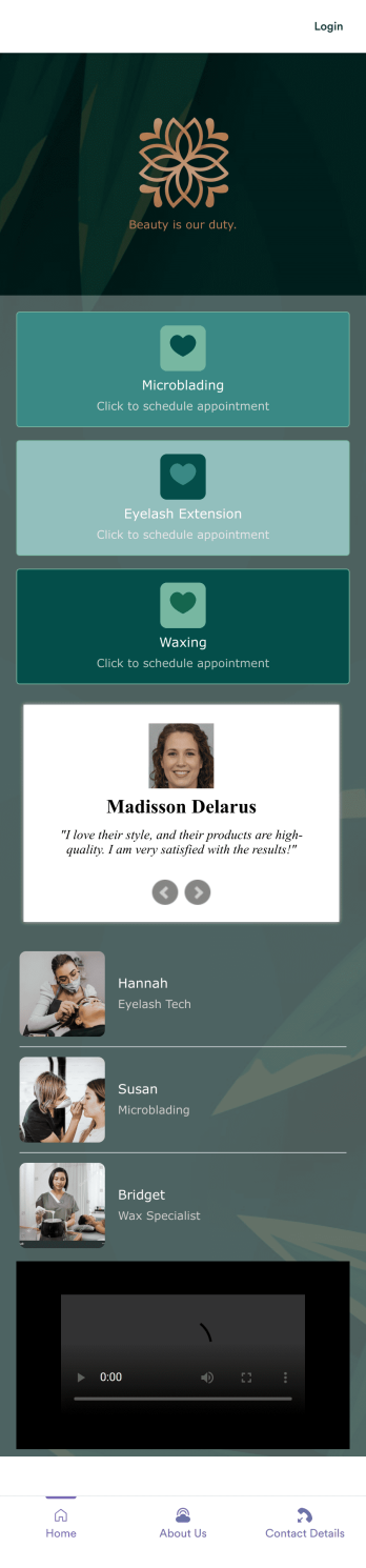 Beauty Studio App Template