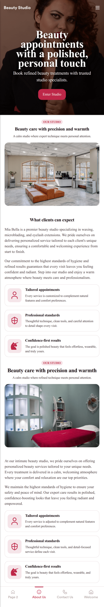Beauty Studio App Template
