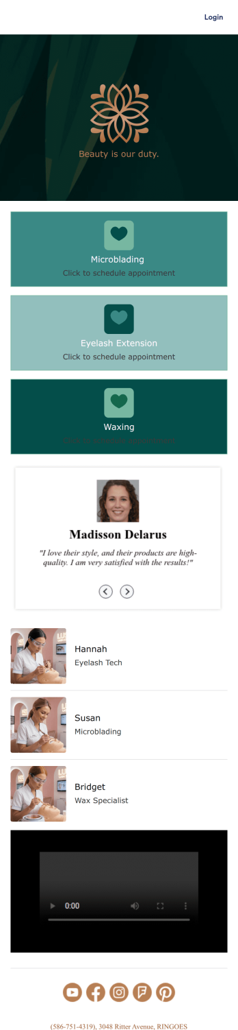 Beauty Studio App Template