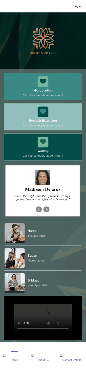Beauty Studio App Template