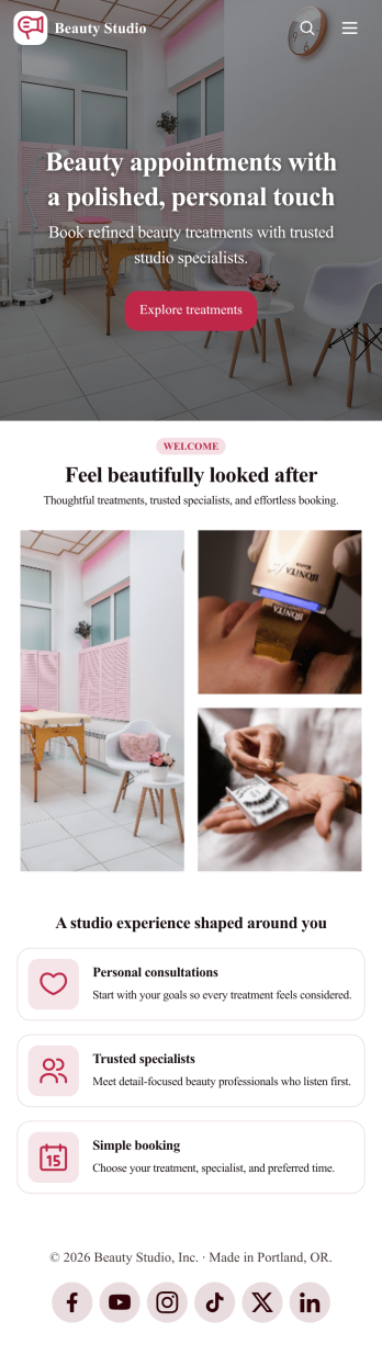 Beauty Studio App Template