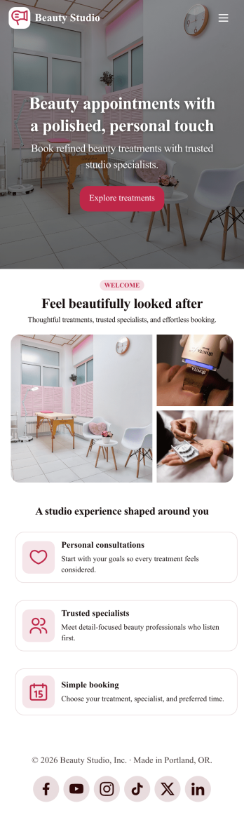 Beauty Studio App Template