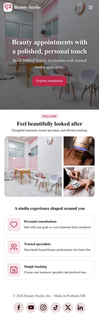 Beauty Studio App Template