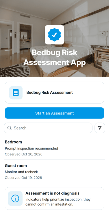 Bedbug Risk Assessment App Template