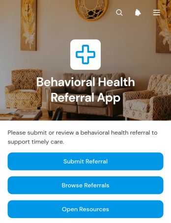 Behavioral Health Referral App Template