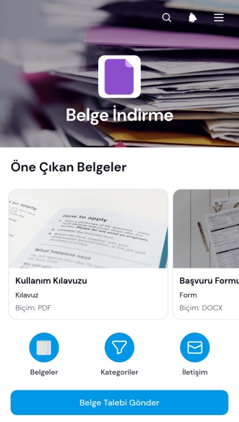 Belge İndirme Uygulama Șablonu