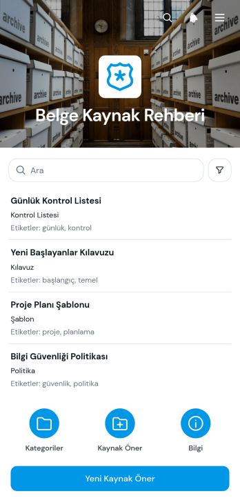 Belge Kaynak Dizini Uygulama Șablonu