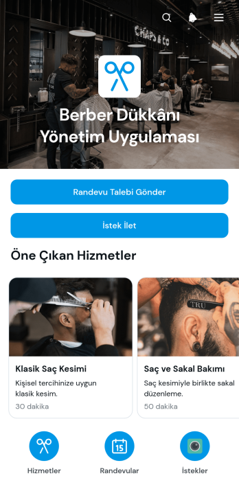 Berber Dükkanı Yönetim Uygulama Șablonu