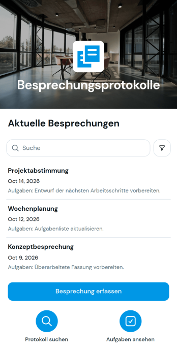 Besprechungsprotokoll-App