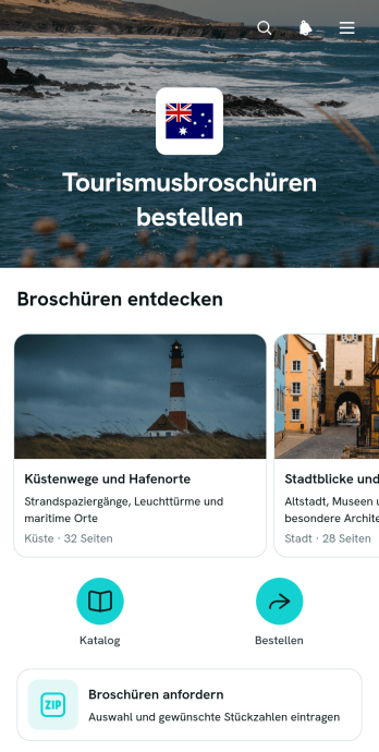 Bestell-App für Tourismusbroschüren
