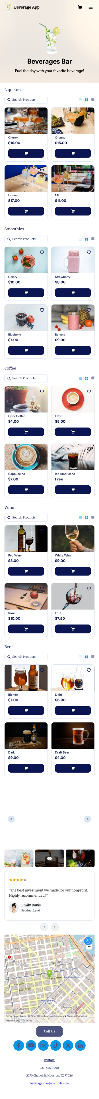 Beverage App Template