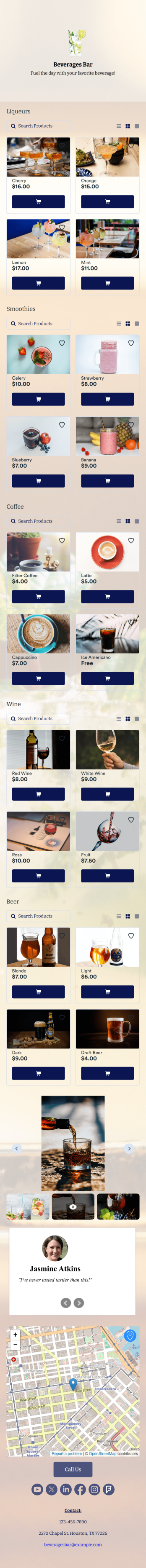 Beverage App Template