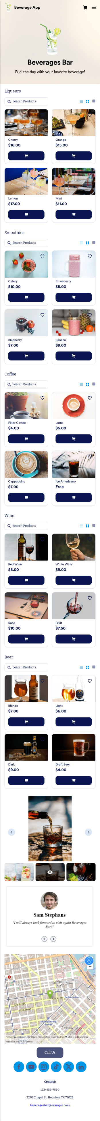 Beverage App Template