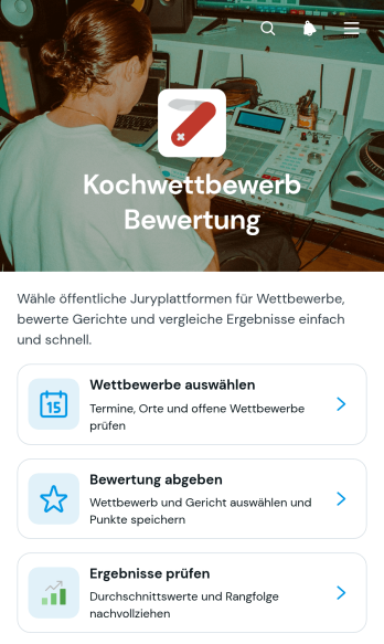 Bewertungs-App für Kochwettbewerbe