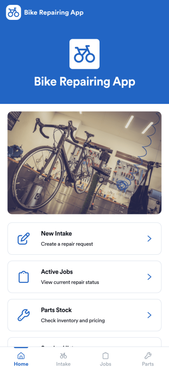 Bike Repairing App Template