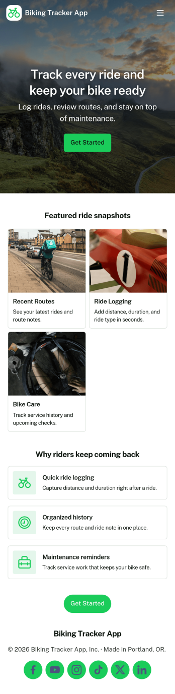 Biking Tracker App Template