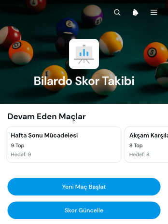 Bilardo Skor Tutma Uygulama Șablonu