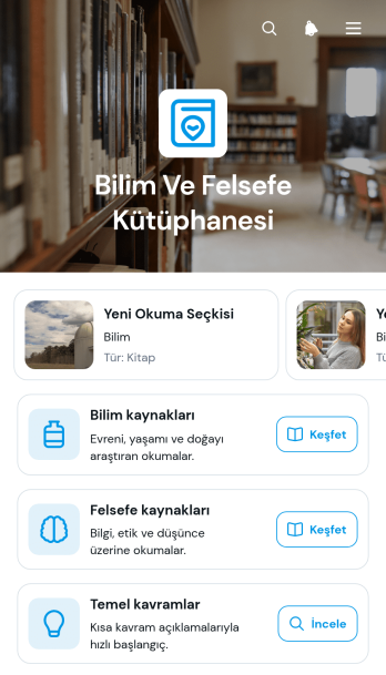 Bilim ve Felsefe Kütüphanesi Uygulama Șablonu