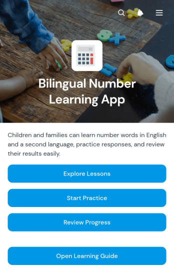 Bilingual Number Learning App Template