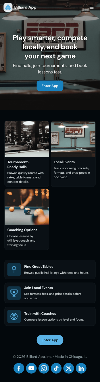 Billiard App Template