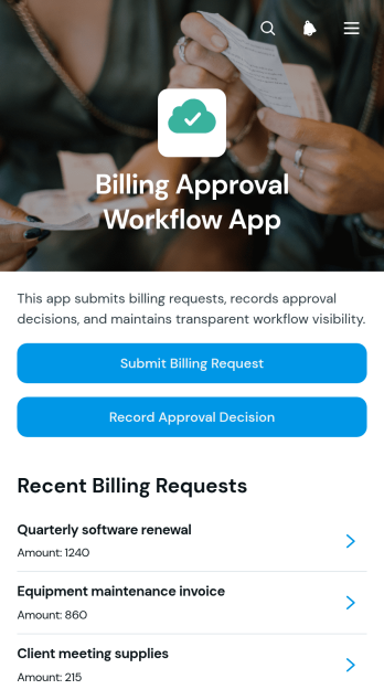 Billing Approval Workflow App Template