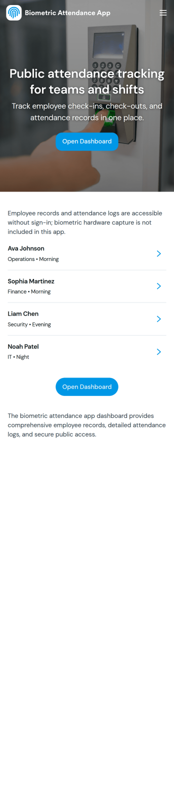 Biometric Attendance App Template