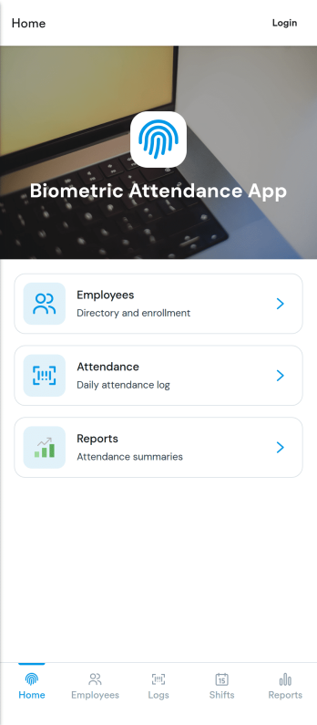 Biometric Attendance App Template